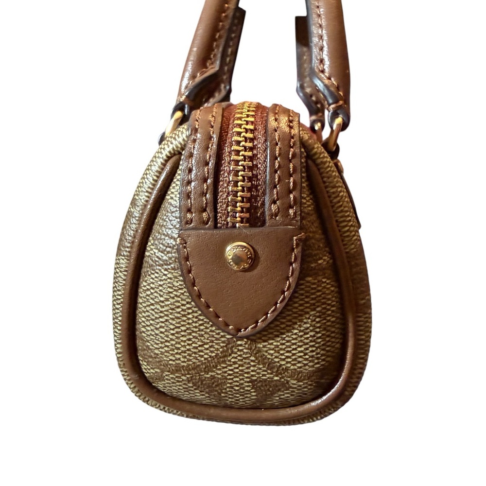 Coach Mini Satchel in Brown Signature Canvas with Gold Hardware 🤎 - Picture 12 of 15